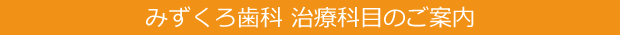 みずくろ歯科　治療科目のご案内